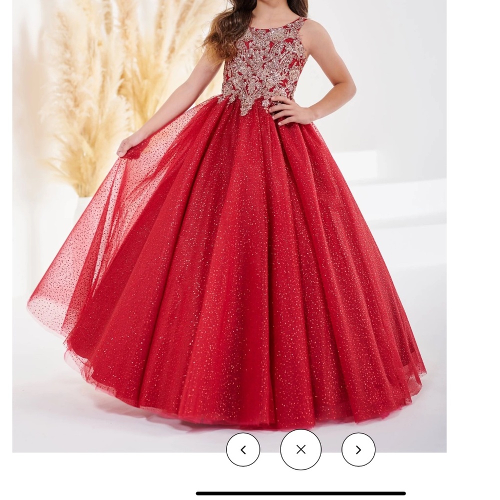 Tiffany wine/gold  pageant dress little girl size 8, new with tags